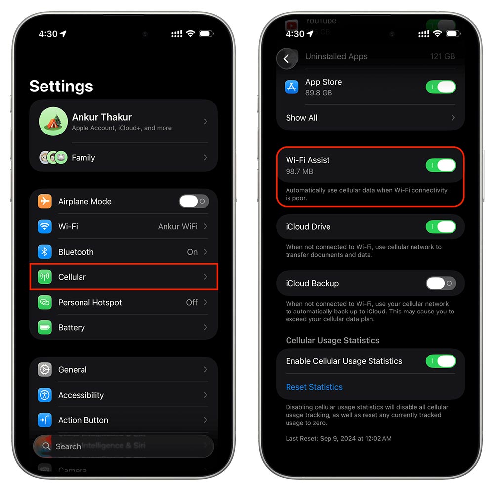 วิธีประหยัดแบต iPhone ปิดฟีเจอร์ Wi-Fi Assist ยืดอายุการใช้งาน