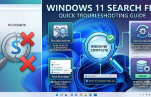 วิธีรีเซ็ต Windows Search Index เมื่อช่องค้นหา Windows 11 ค้างหรือทำงานช้า ภาพหน้าปกบทความรวมวิธีแก้ไขปัญหาช่องค้นหาใน Windows 11 (Search) ไม่ทำงาน พร้อมสรุปขั้นตอนการตั้งค่าและรีเซ็ตระบบเบื้องต้น