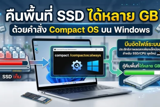 คืนพื้นที่ SSD ได้หลาย GB ด้วยคำสั่ง Compact OS บน Windows คืนพื้นที่ SSD ได้หลาย GB ด้วยคำสั่ง Compact OS บน Windows